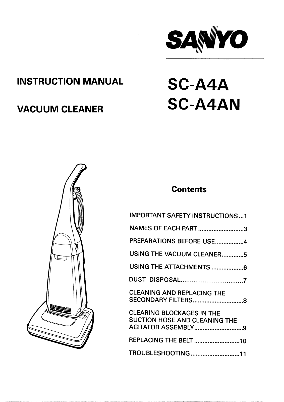 Sanyo SC-A4AN Instruction Manual