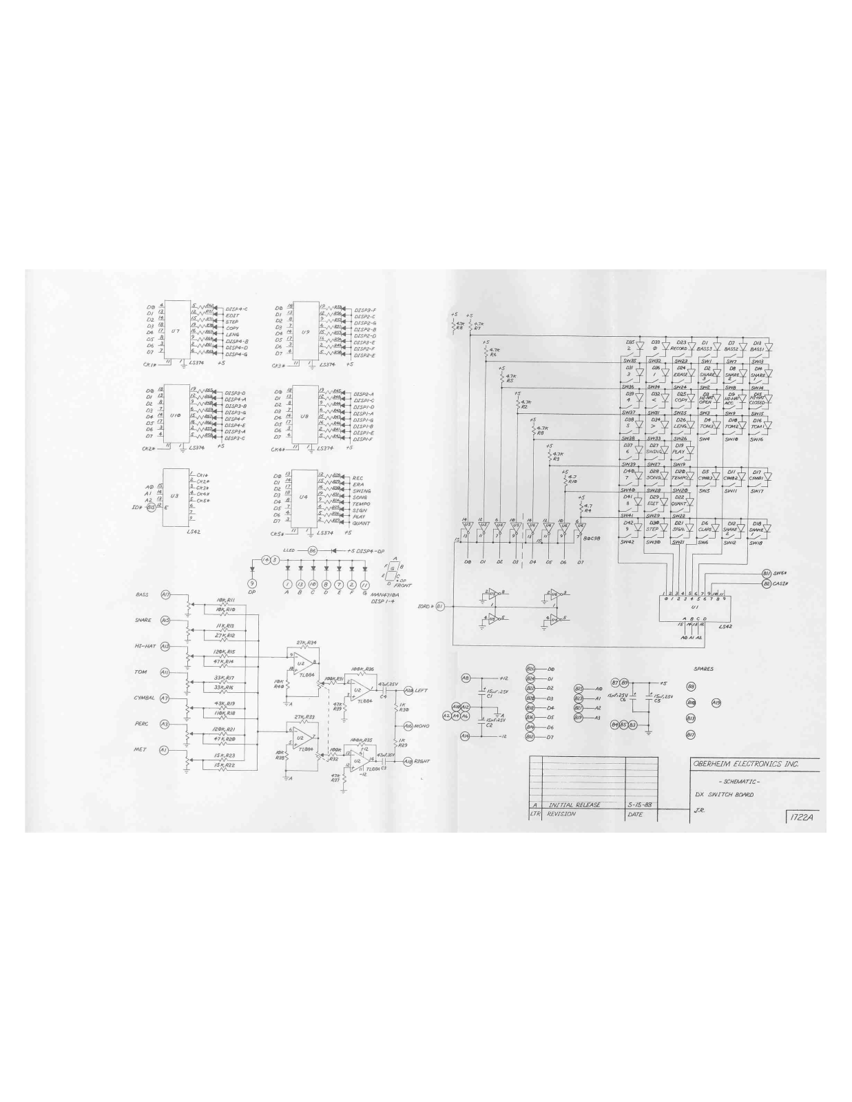 Oberheim DX Schematics