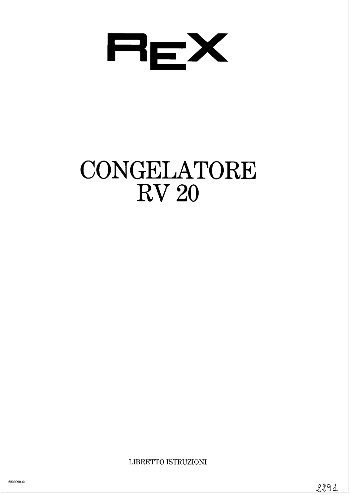 Rex RV20 User Manual