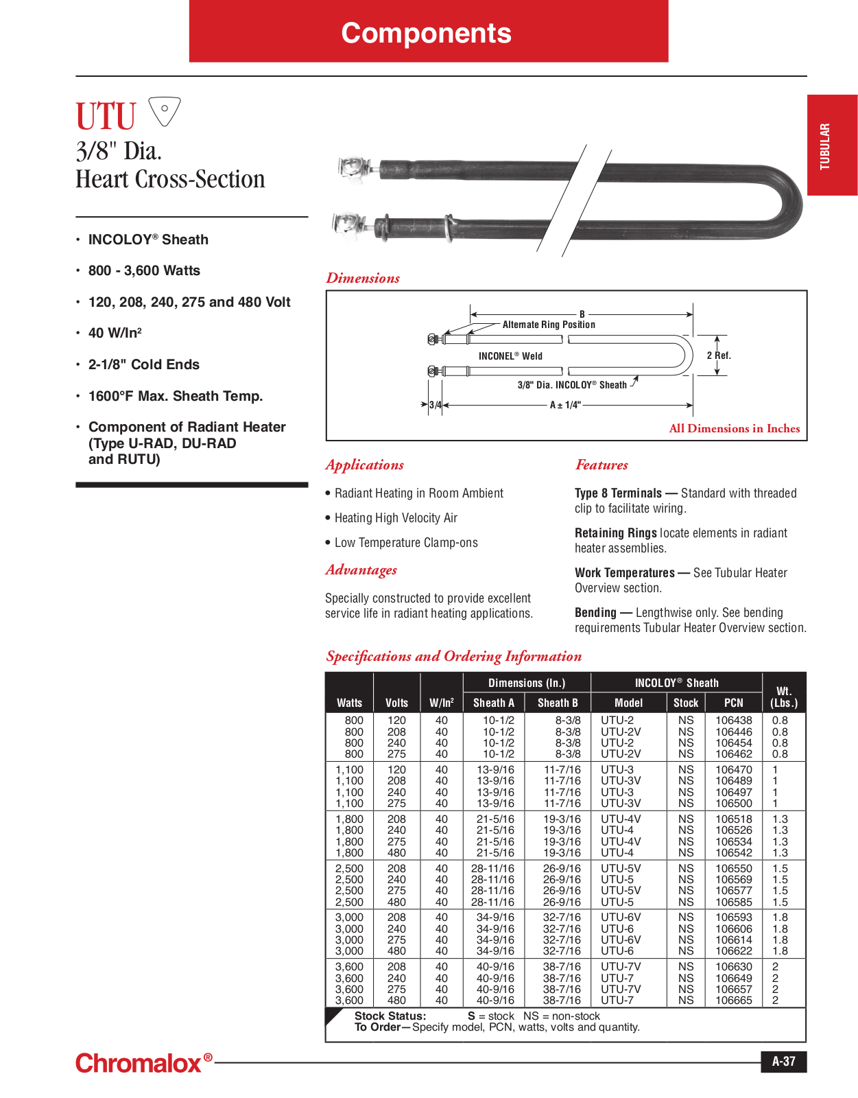 Chromalox UTU Catalog Page