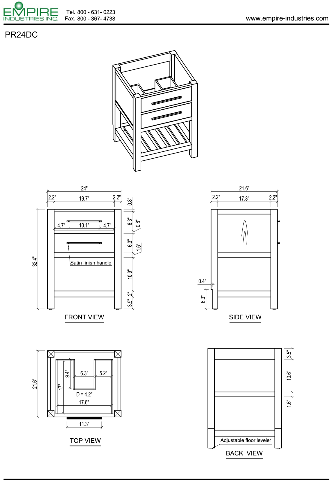 Empire Industries PR24DC Specs