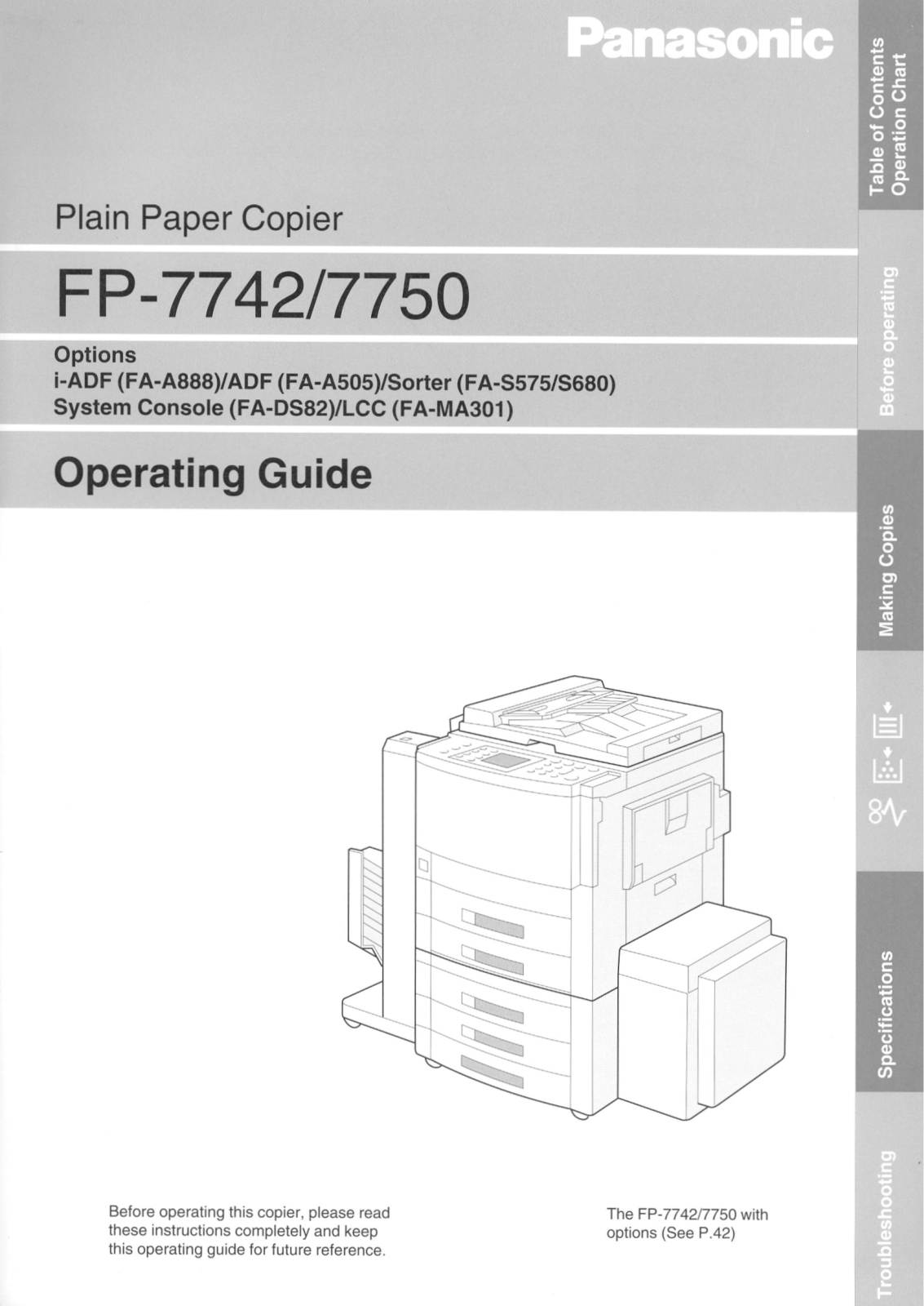 Panasonic fp7742 Operation Manual