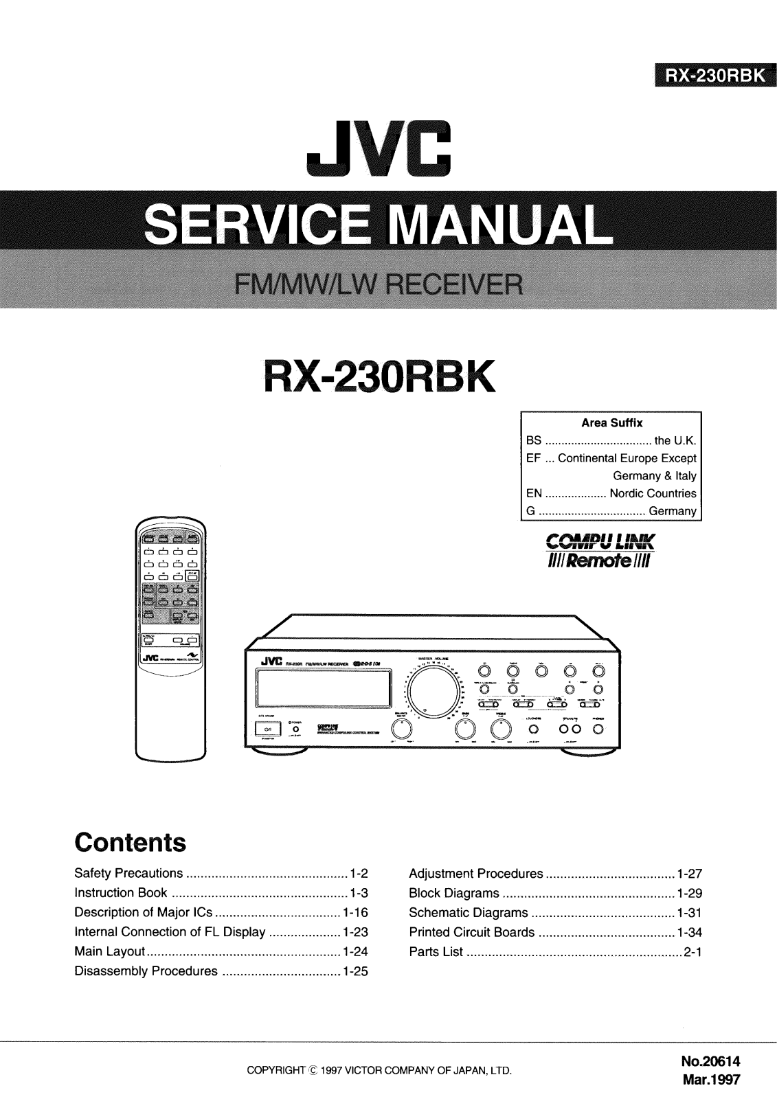 JVC RX-230 Service Manual