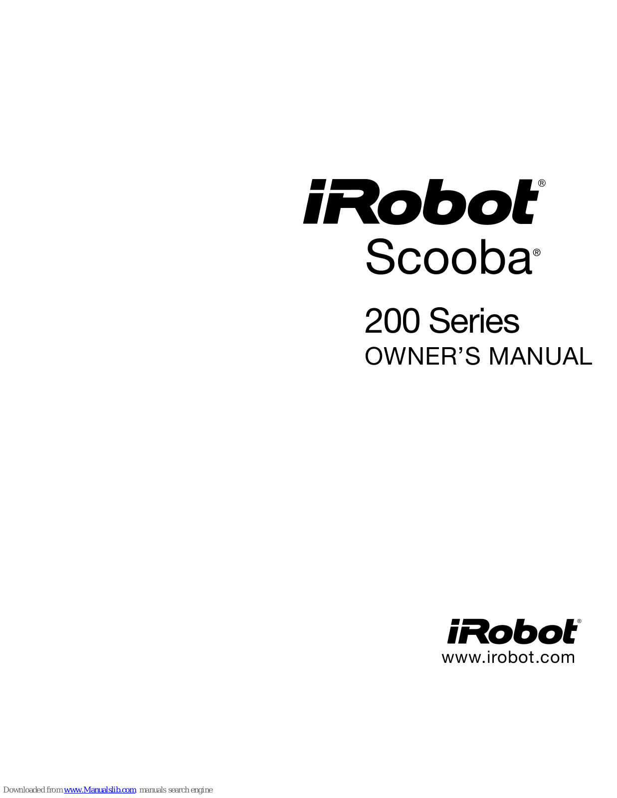 iRobot Scooba 200 Series Owner's Manual