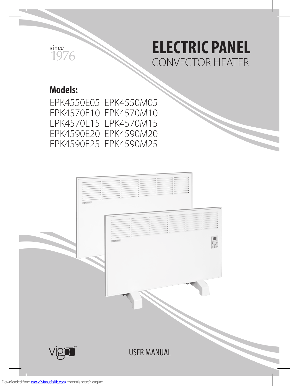 VIGO EPK4550E05, EPK4570E10, EPK4570E15, EPK4590E20, EPK4590E25 User Manual