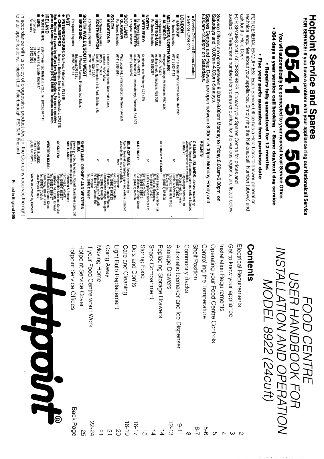 Hotpoint-Ariston HB8922 User Manual