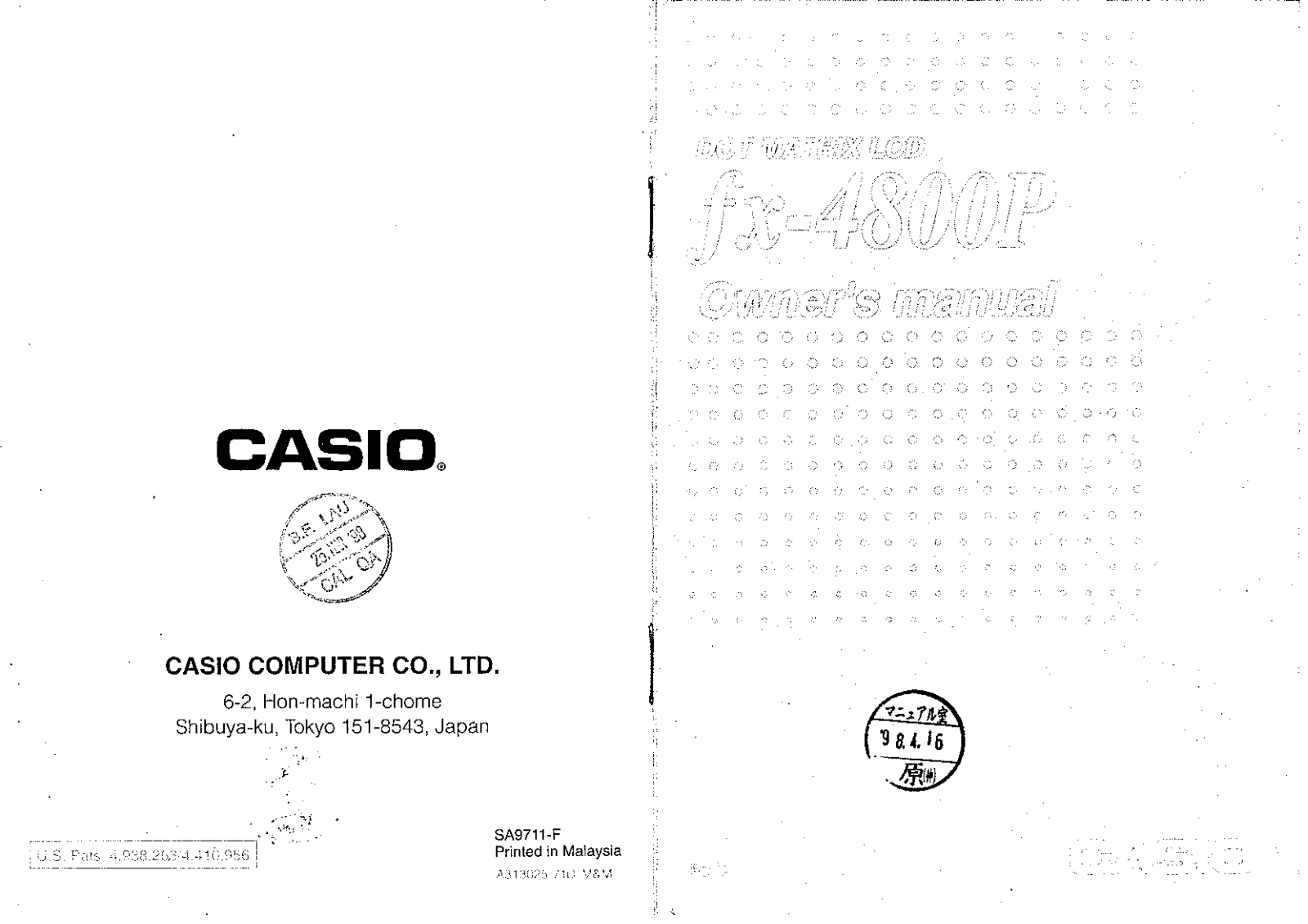 CASIO FX-4800P User Manual