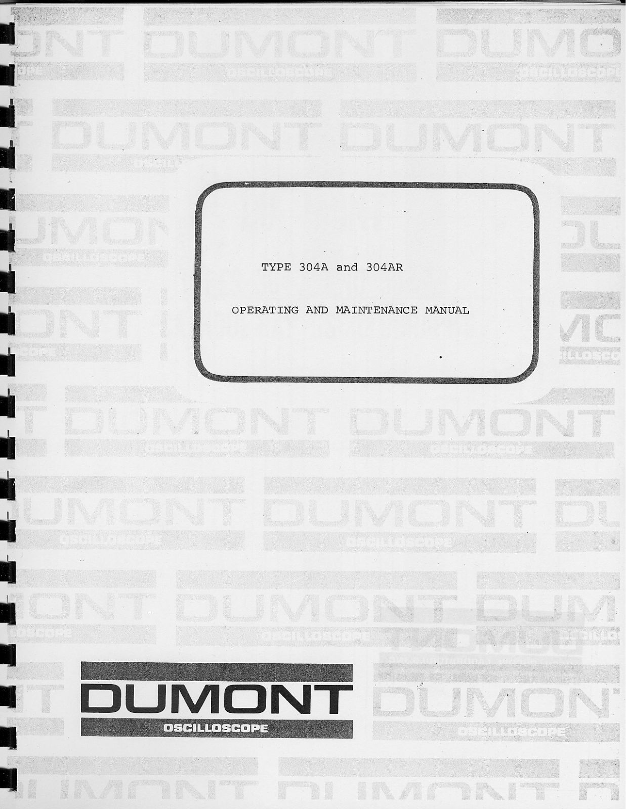 Dumont Oscilloscope 304AR, 304A Service manual