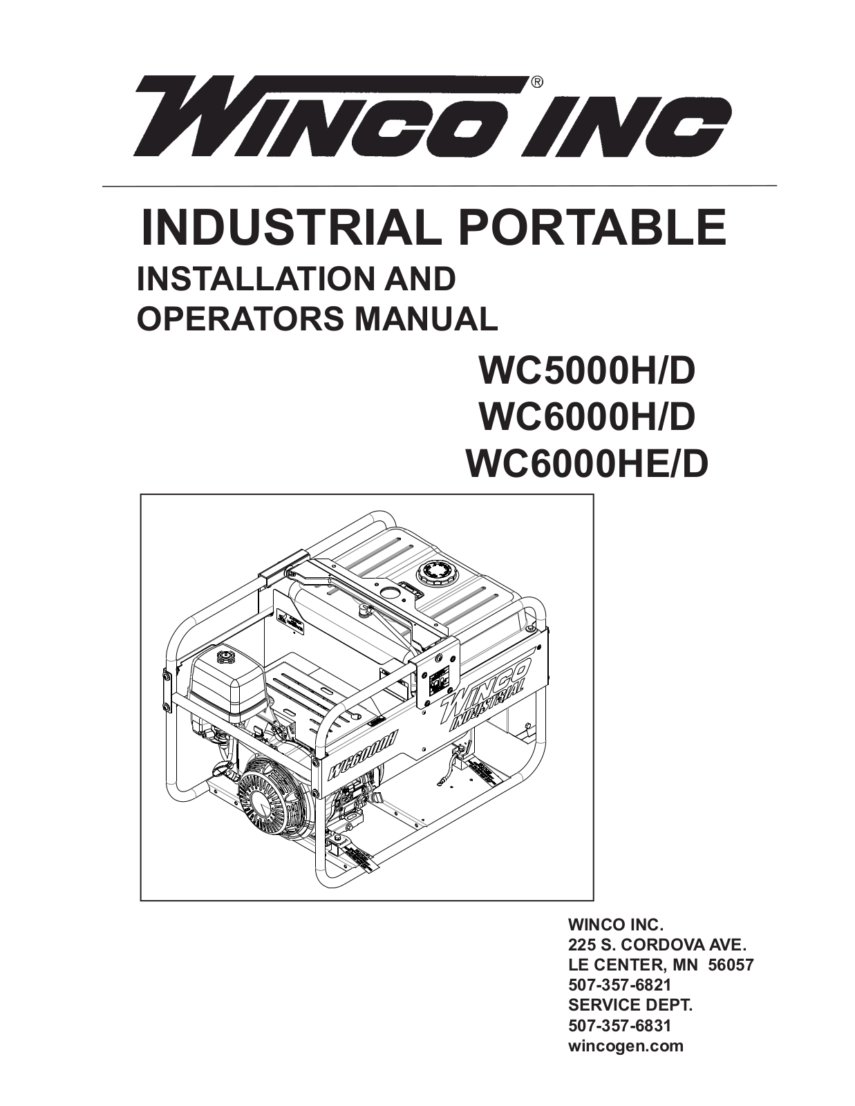 Winco WC6000HED User Manual