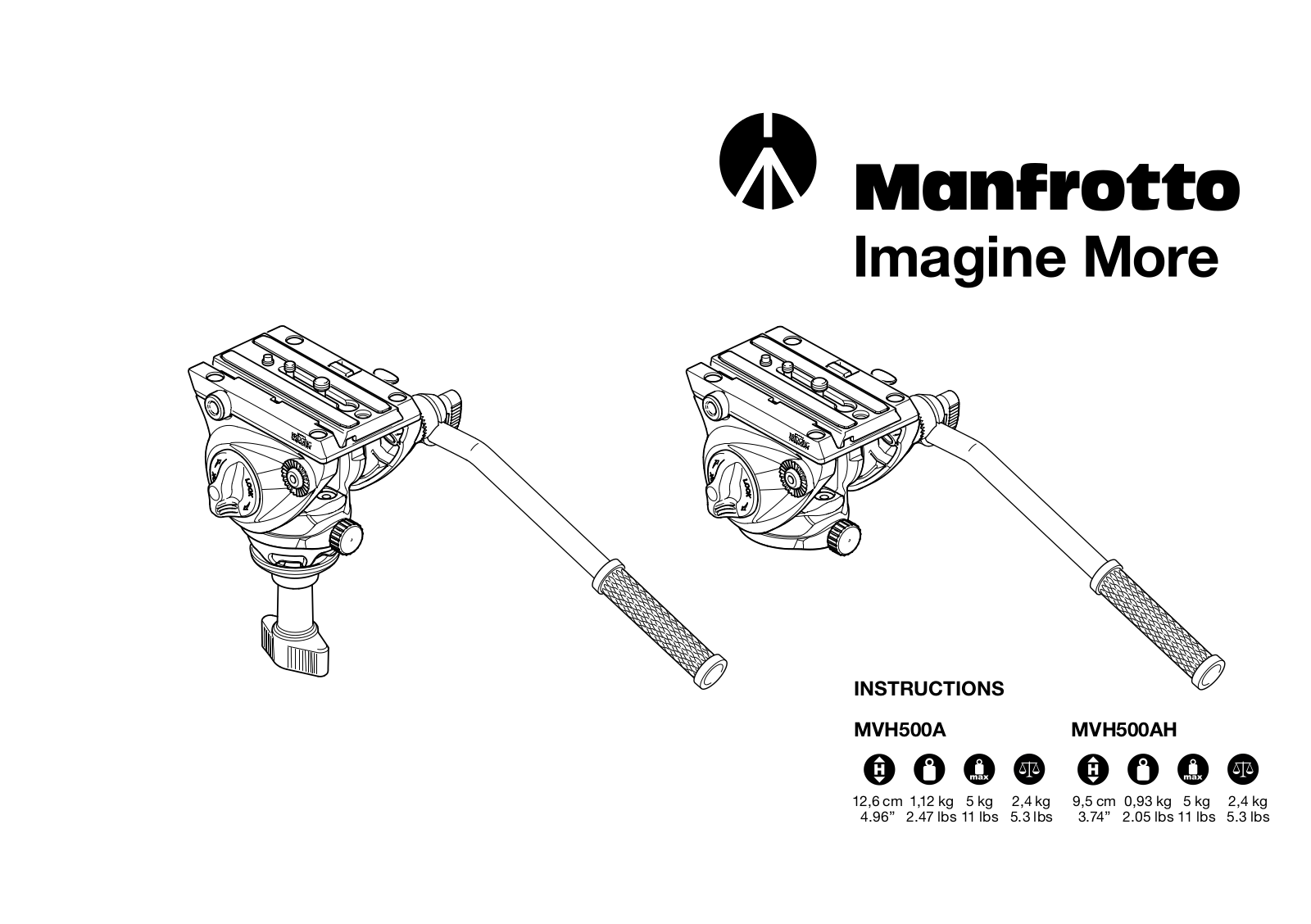 Manfrotto MVH500AH, MVH500A Instruction Manual