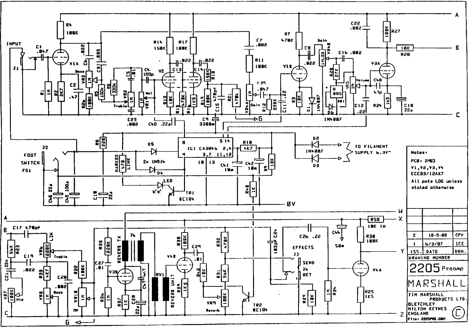 Marshall 2205 schematic