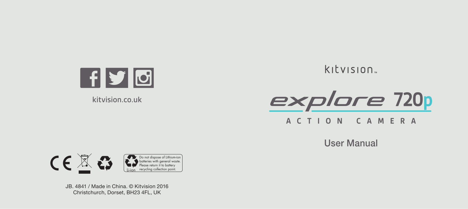 Kitvision Explore 720P User Manual