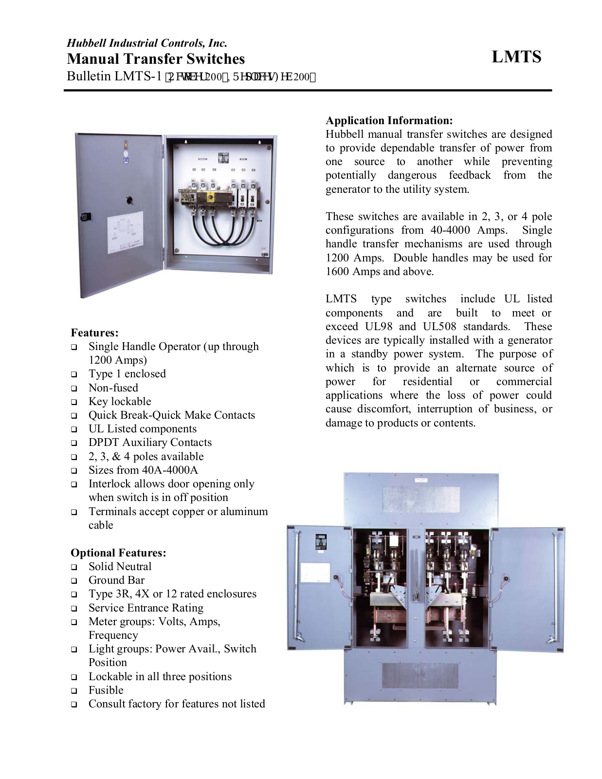 Hubbell LMTS User Manual