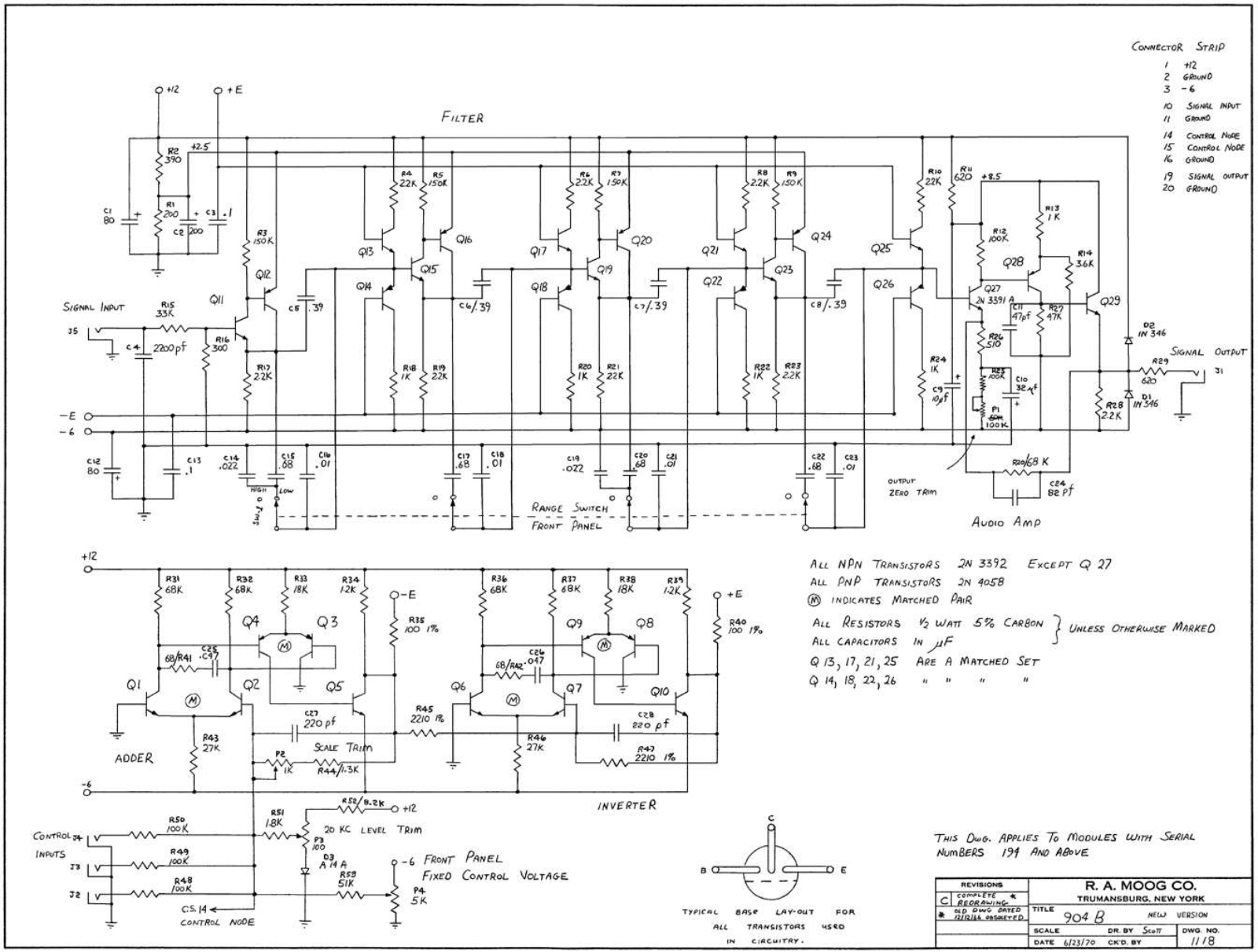 Moog 904b schematic