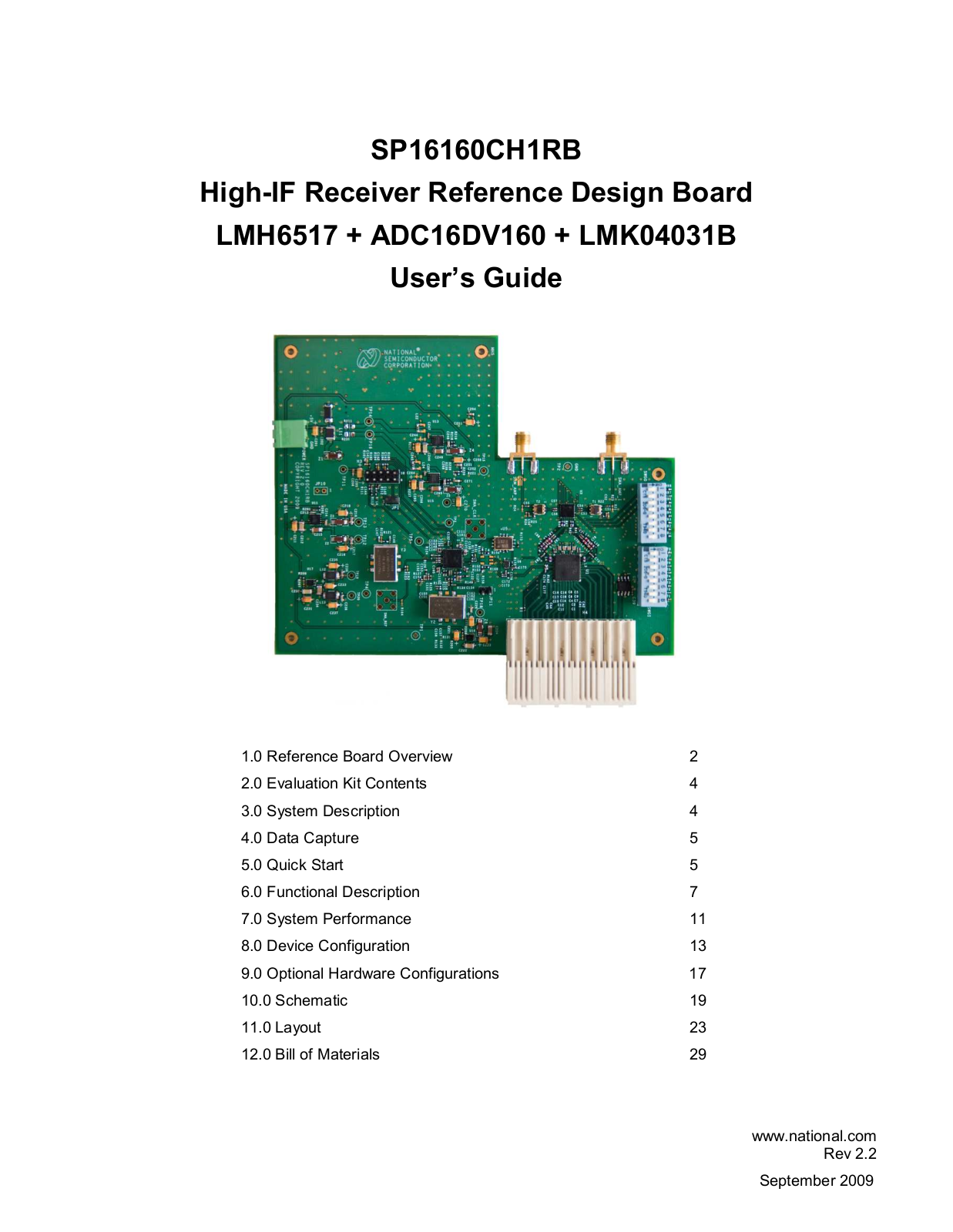 National LMH6517, ADC16DV160, LMK04031B User Manual