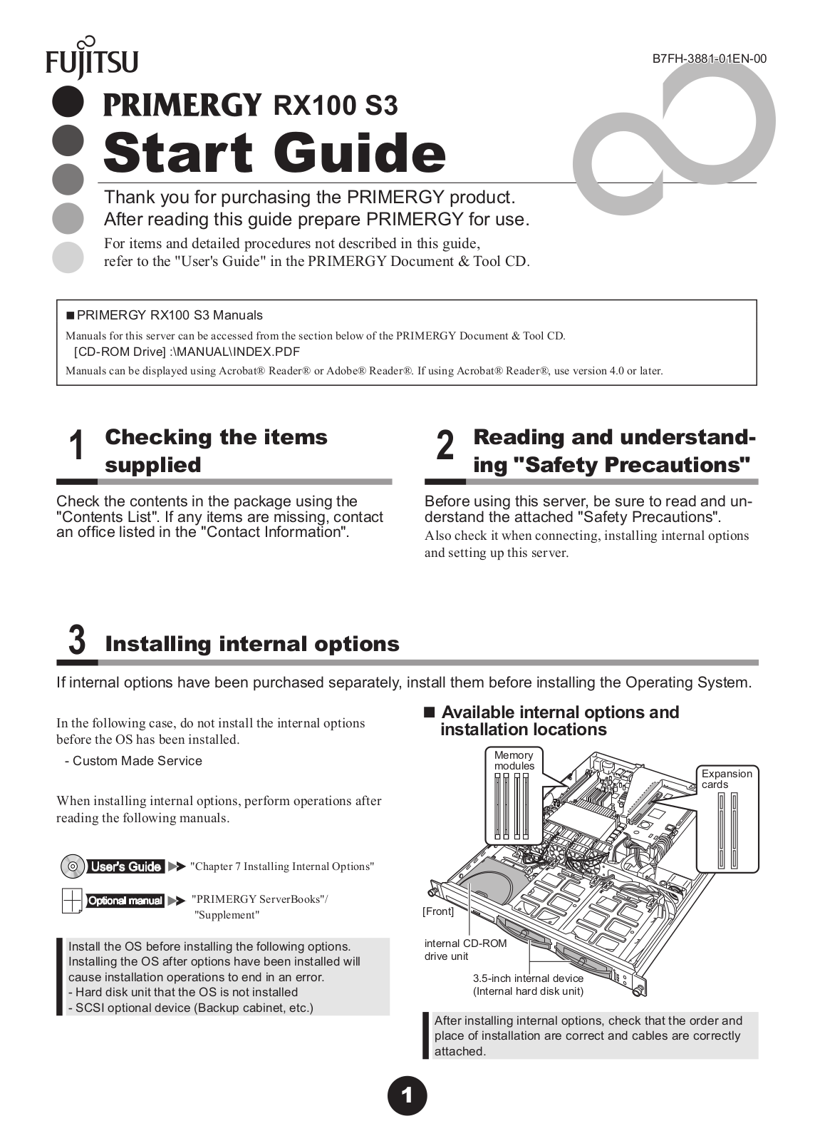 Fujitsu RX100 S3 User Manual