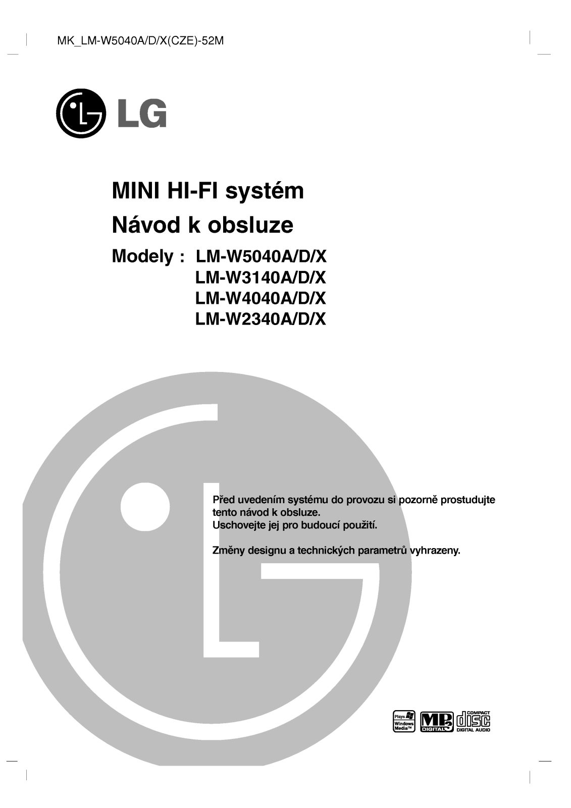 Lg LM-W2340A, LM-W2340D, LM-W2340X, LM-W4040A, LM-W4040D user Manual