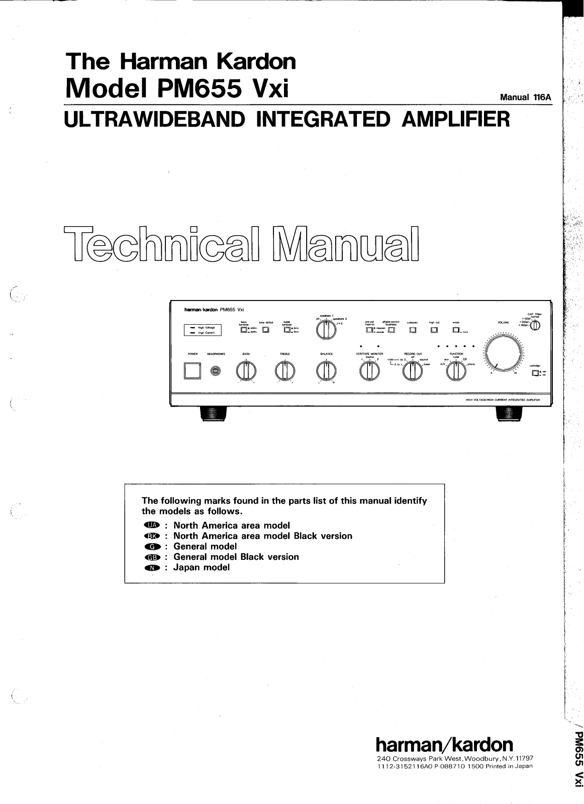 Harman Kardon PM-655-VXI Service manual