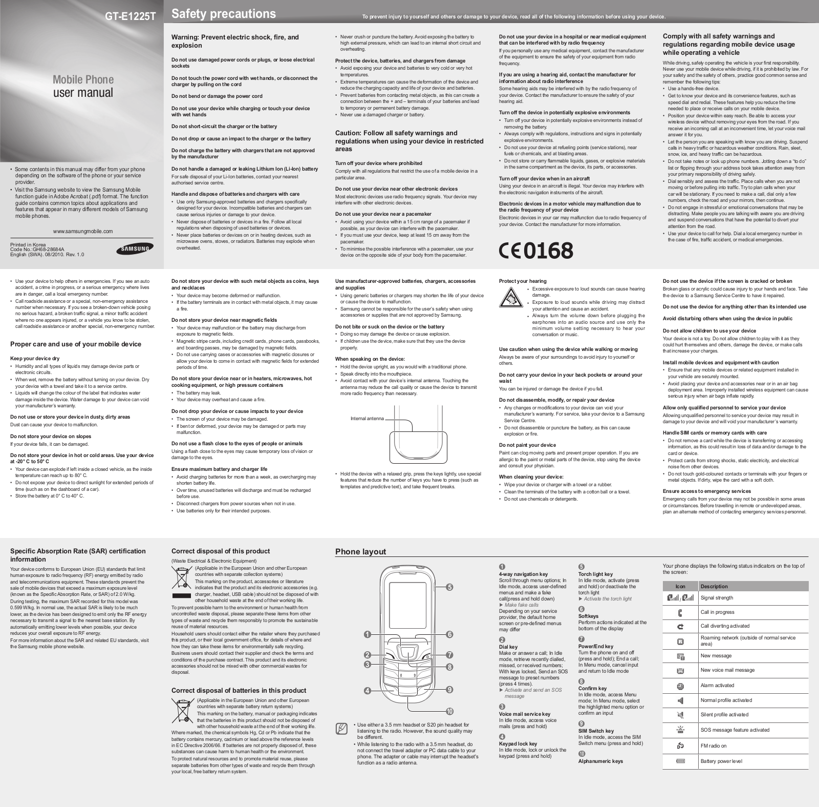 Samsung GT-E1225 User Guide