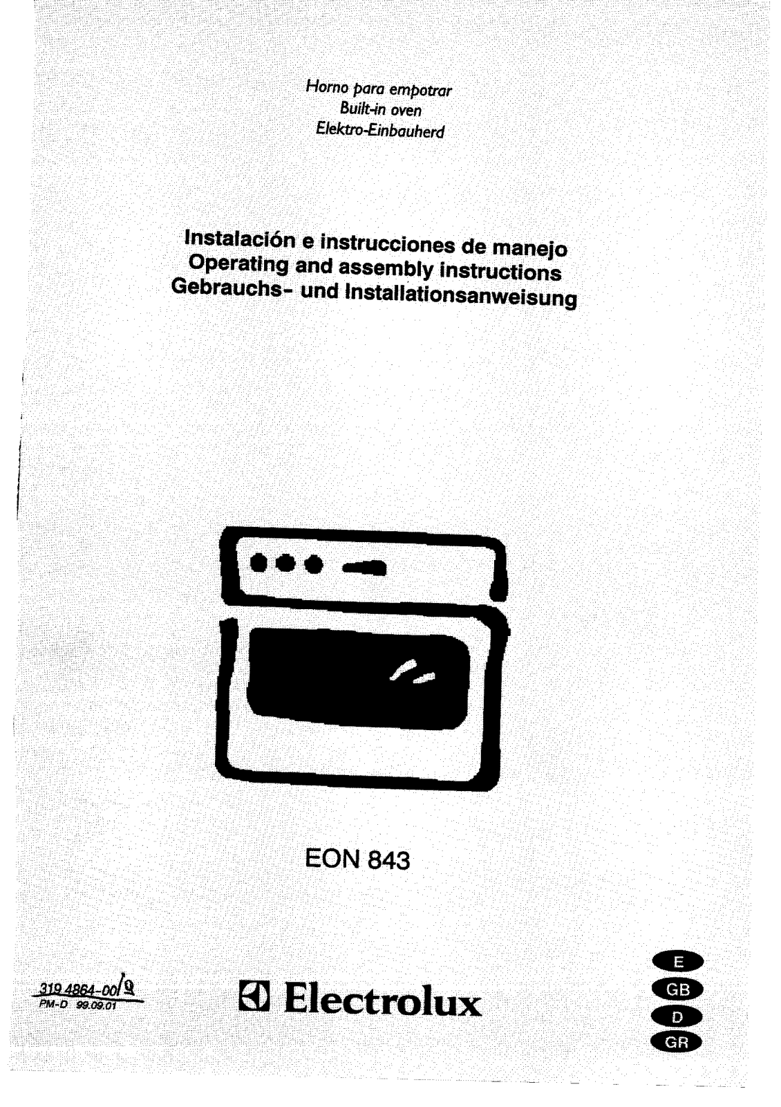 Electrolux EON843 User Manual