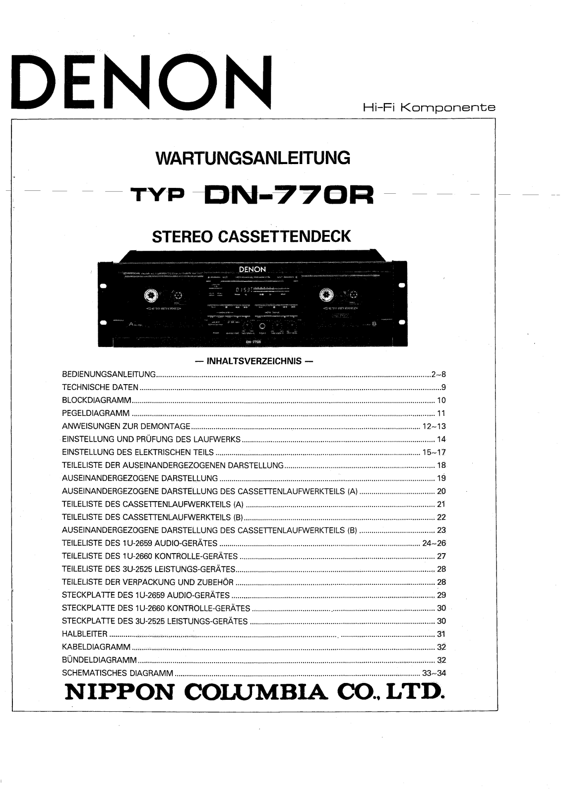 Denon DN-770R Service Manual