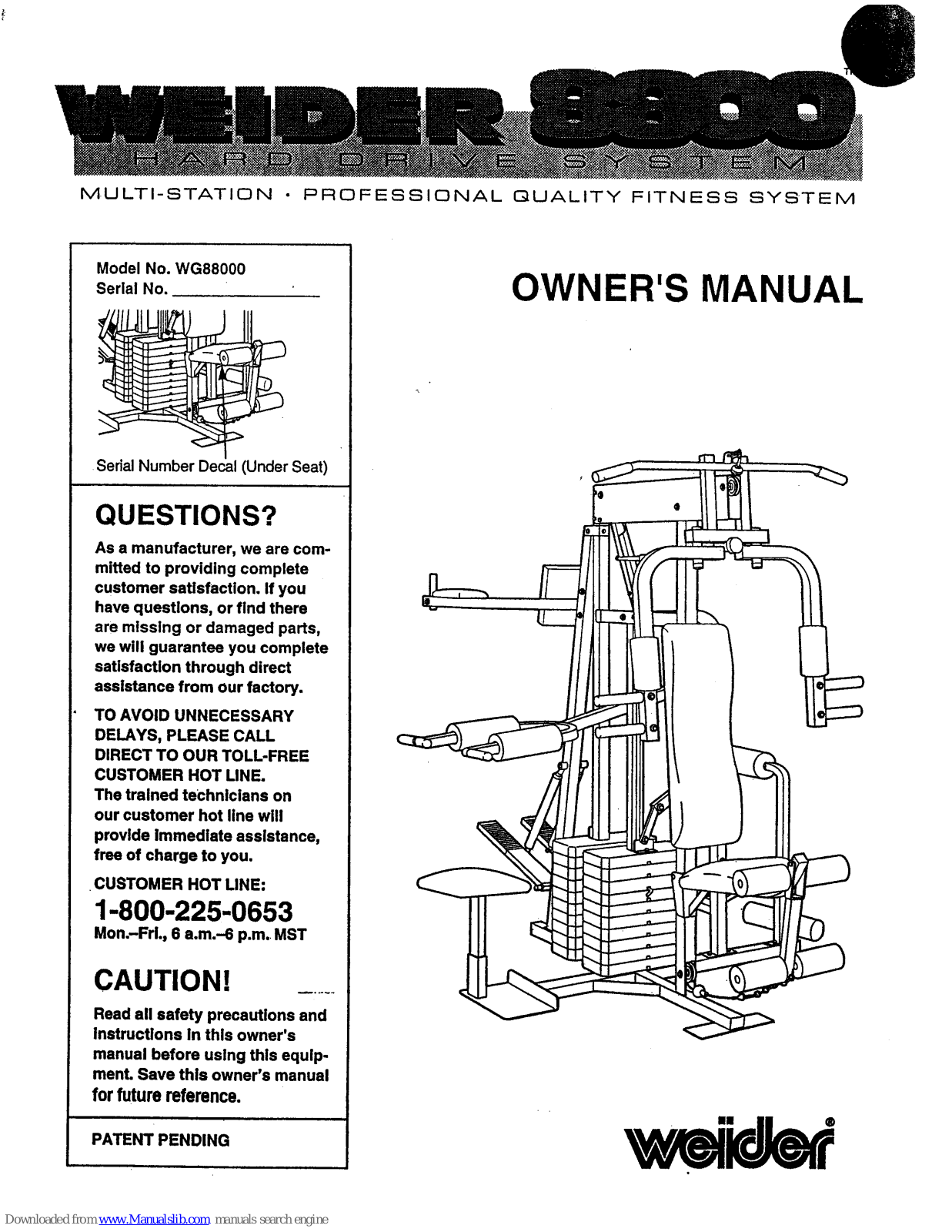 Weider WG88000 User Manual