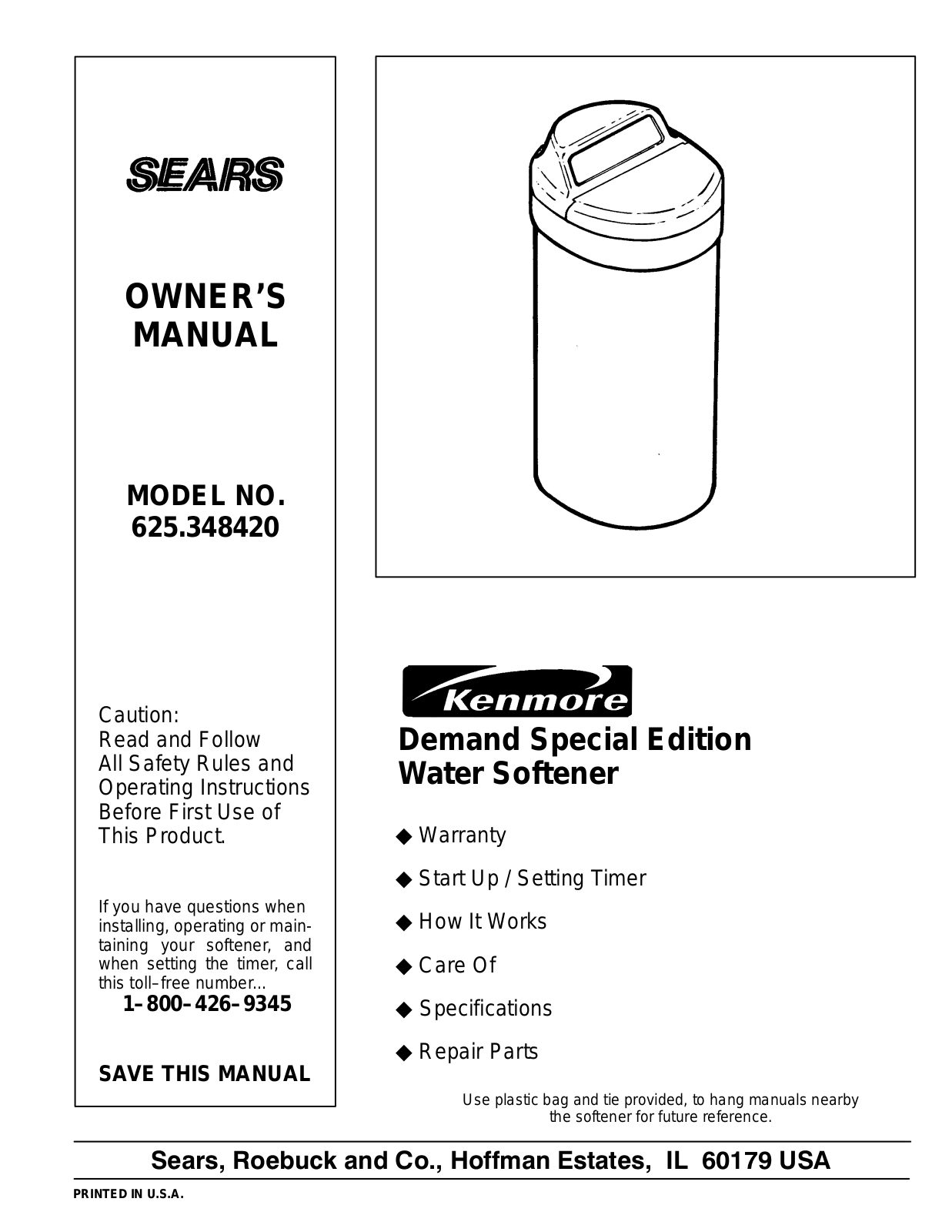 Kenmore 625.348420 User Manual