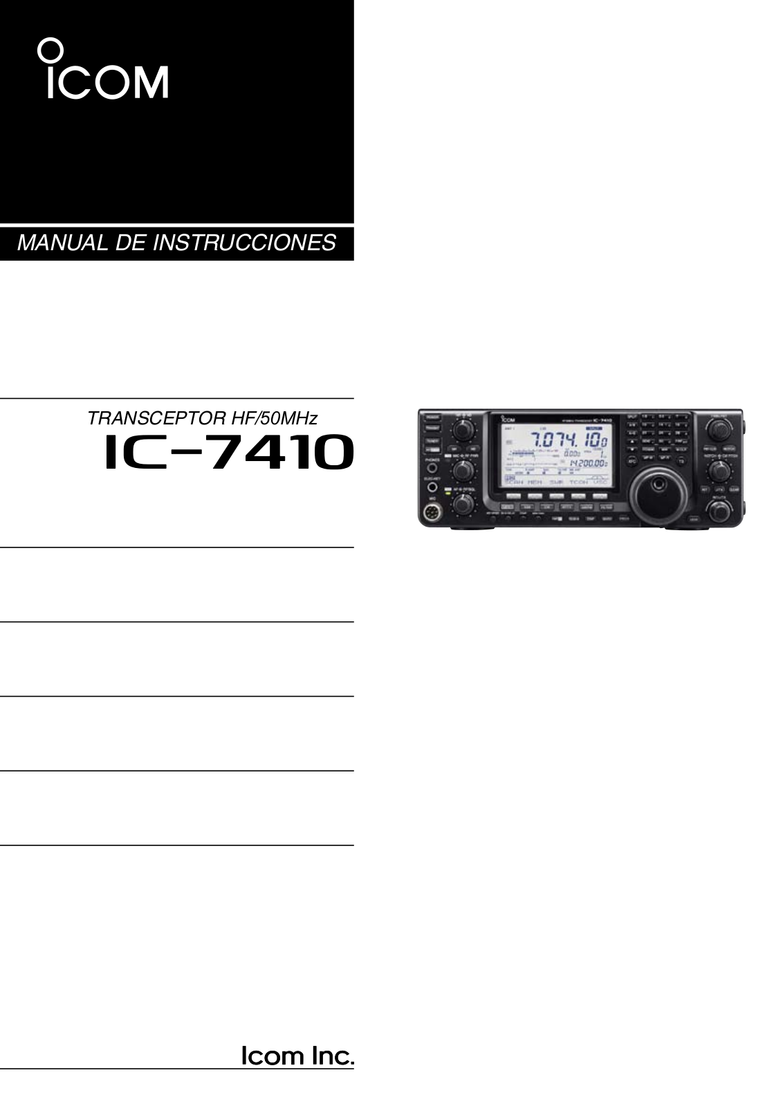 Icom IC-7410 User Manual