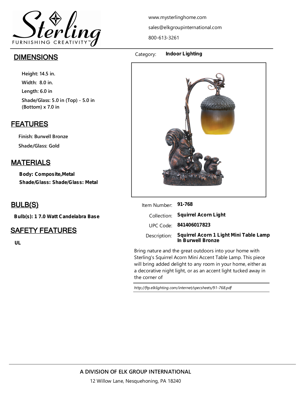 ELK Home 91768 User Manual