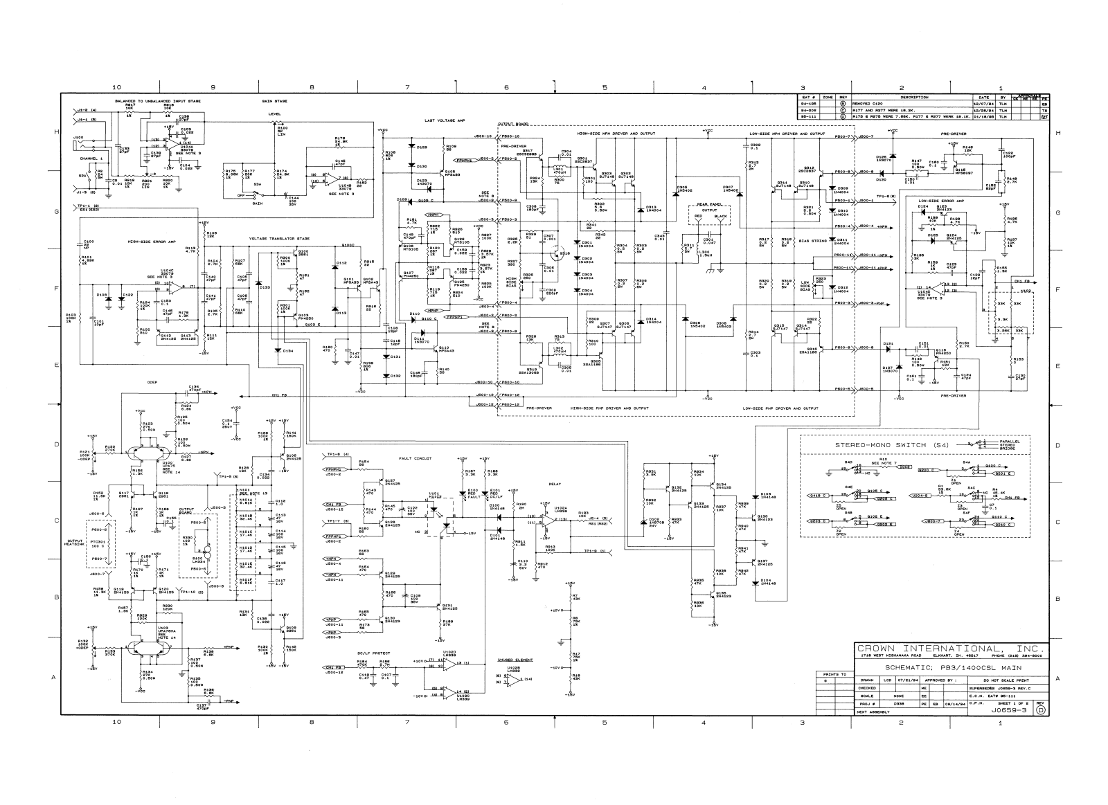 Crown PB-3 Schematic