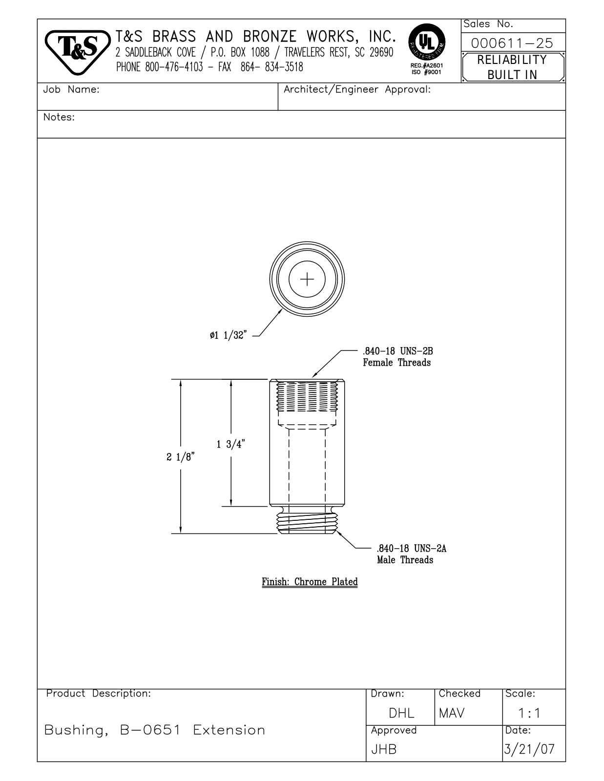 T&S Brass 000611-25 User Manual