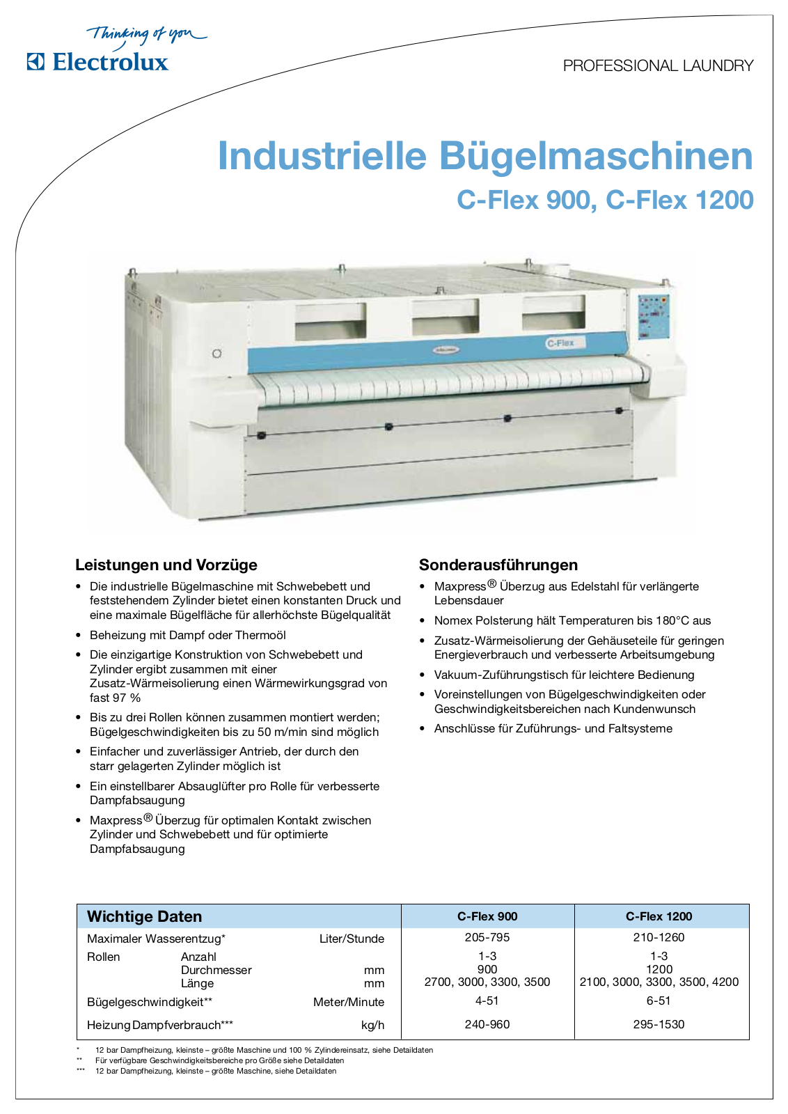 Electrolux C-Flex 900, C-Flex 1200 DATASHEET