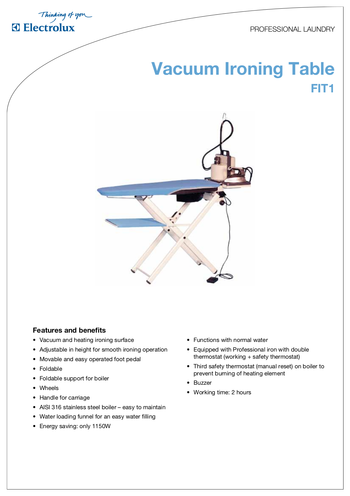 Electrolux FIT1 DATASHEET