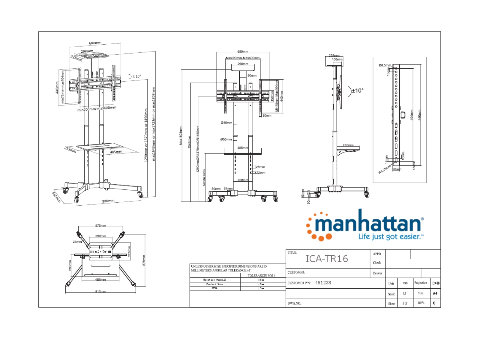 Manhattan ICA-TR16 Drawing - ManualMachine.com