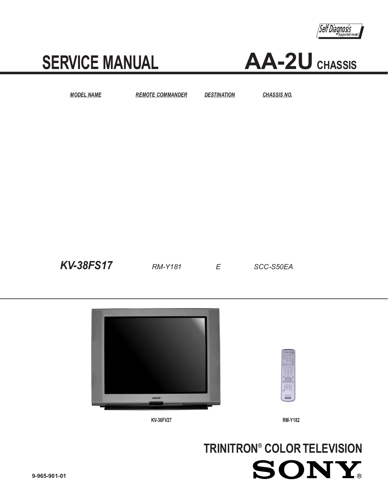 SONY AA-2U Service Manual