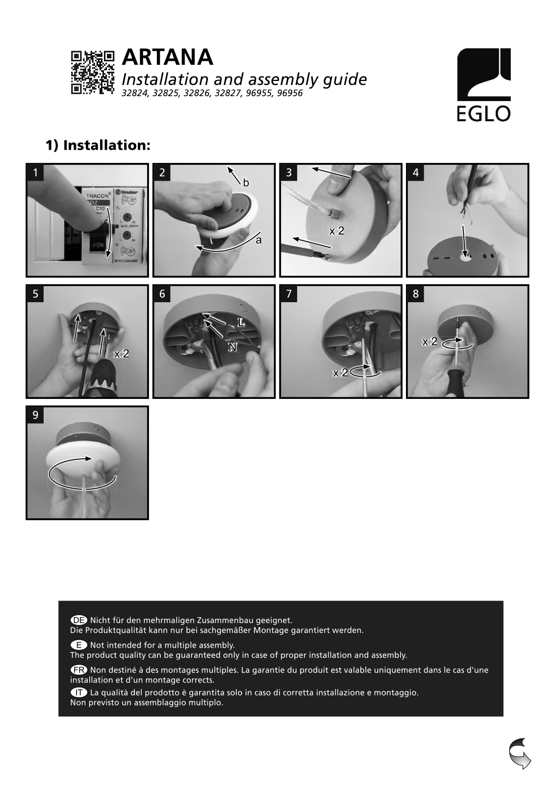 Eglo 32825 operation manual