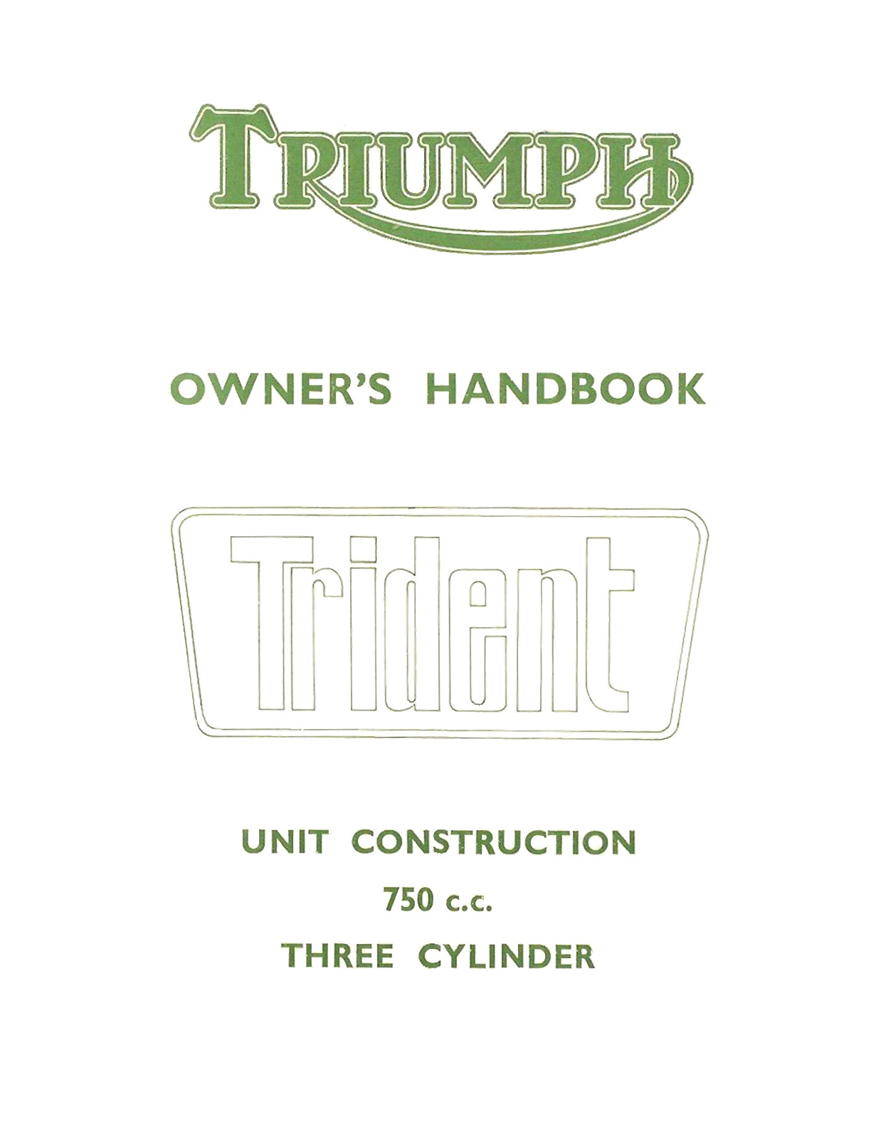 Triumph 750 Owner's manual