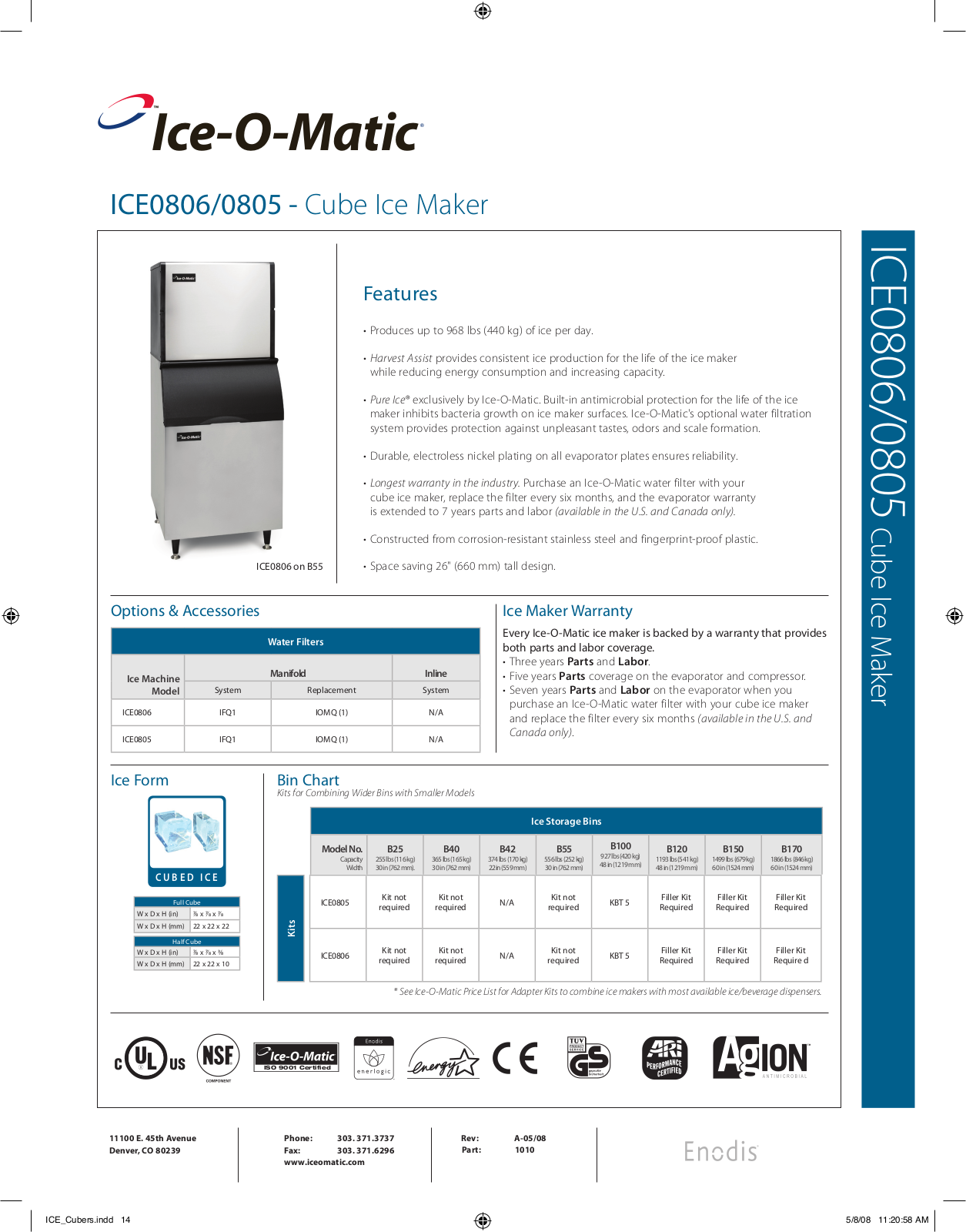 Ice-O-Matic ICE0805, ICE0806 User Manual