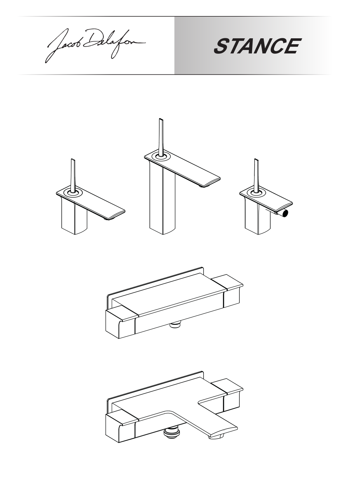 Jacob Delafon STANCE E14763-CP, STANCE E9100-CP, STANCE E14761-CP, STANCE E14760-CP Assembly guide