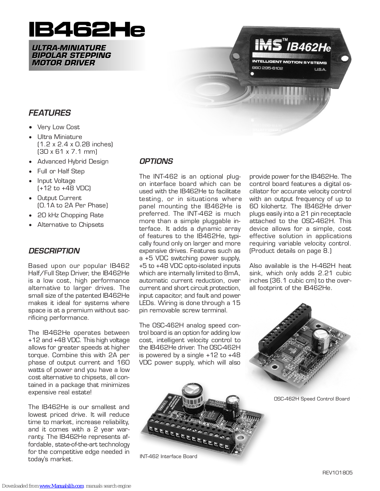 IMS IB462He Specification Sheet - ManualMachine.com