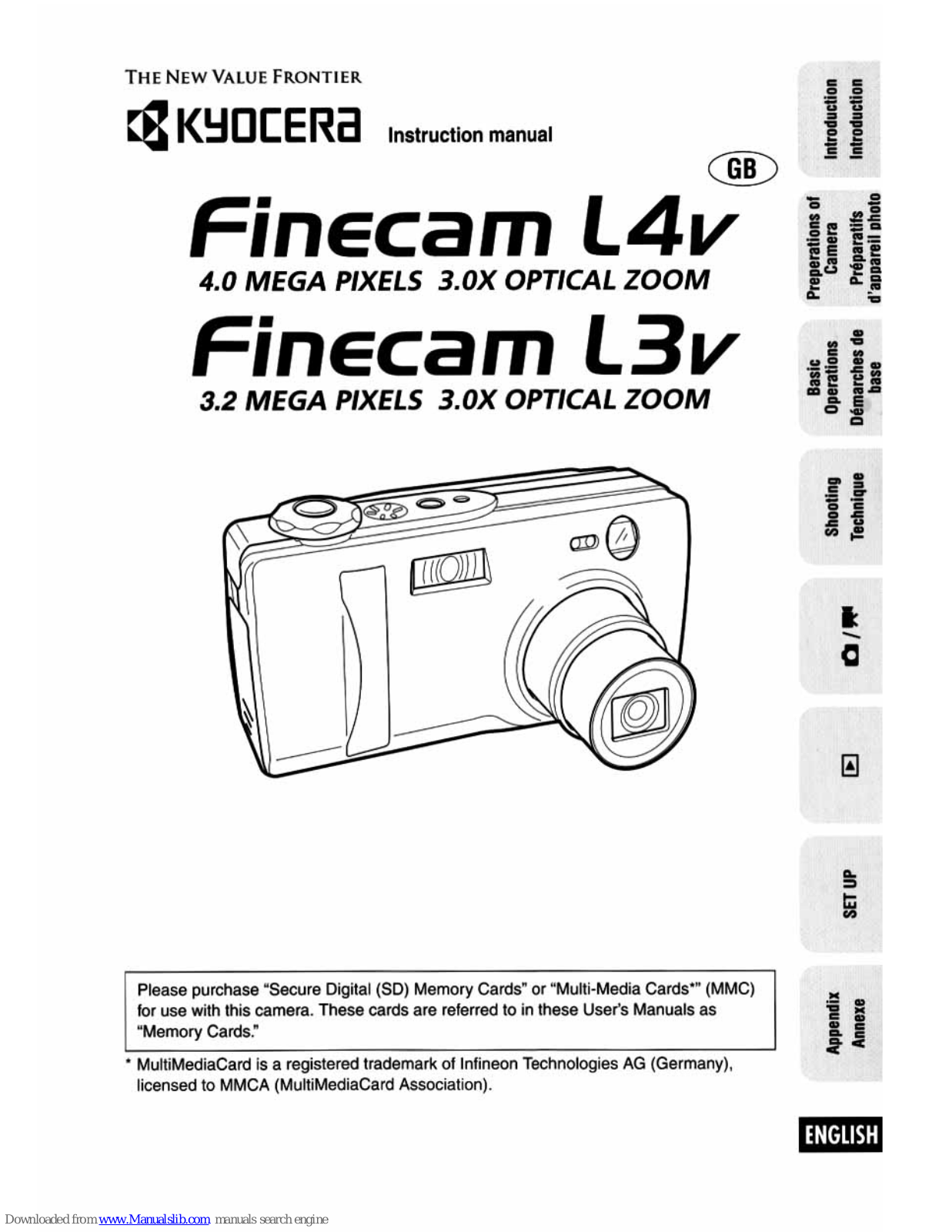 Kyocera 300200, Finecam L4v, Finecam L3v Instruction Manual