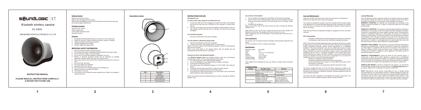 AOB ELECTRONICS ES 52041 User Manual