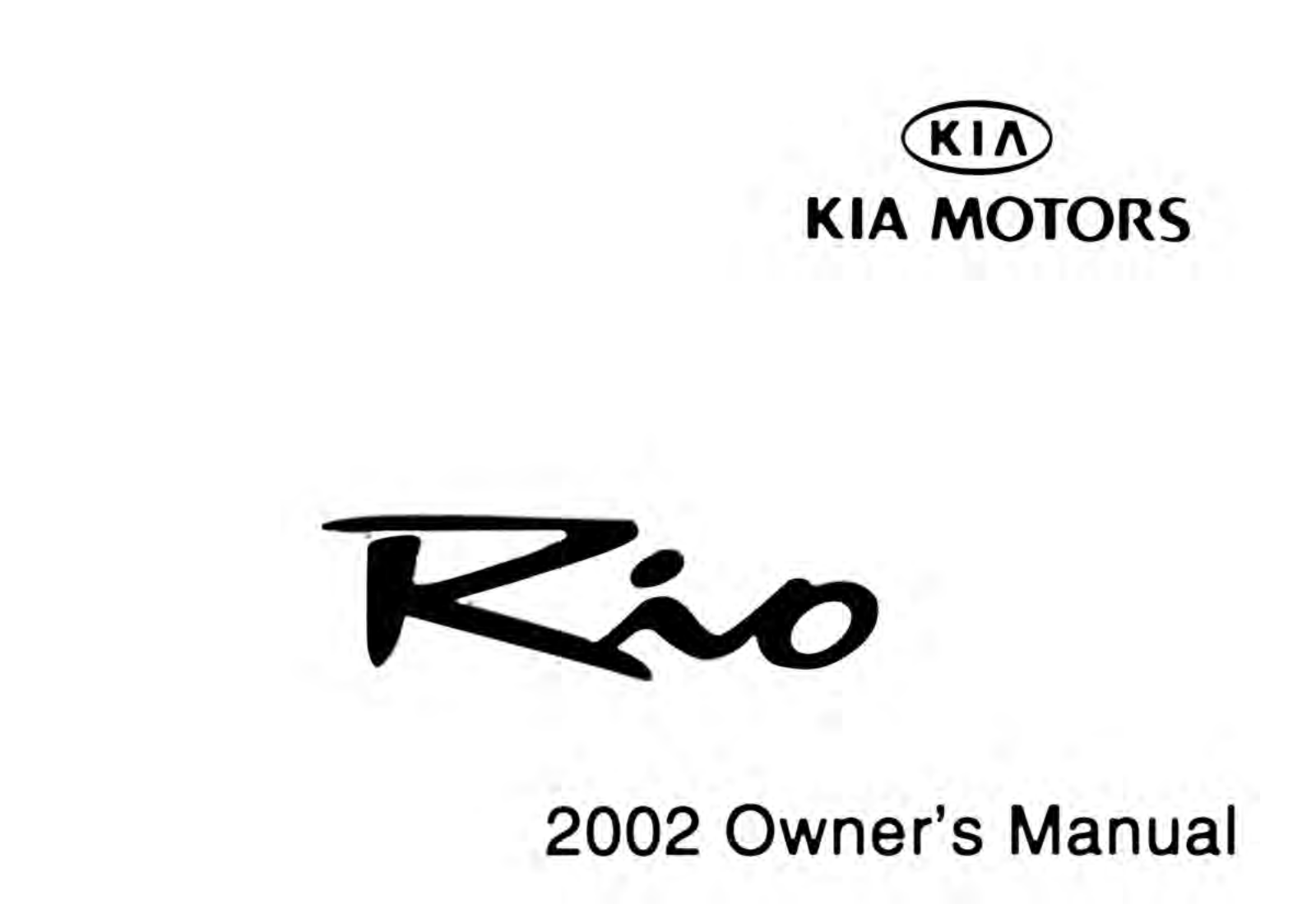 Kia Rio 5doors 2002 Owner's Manual