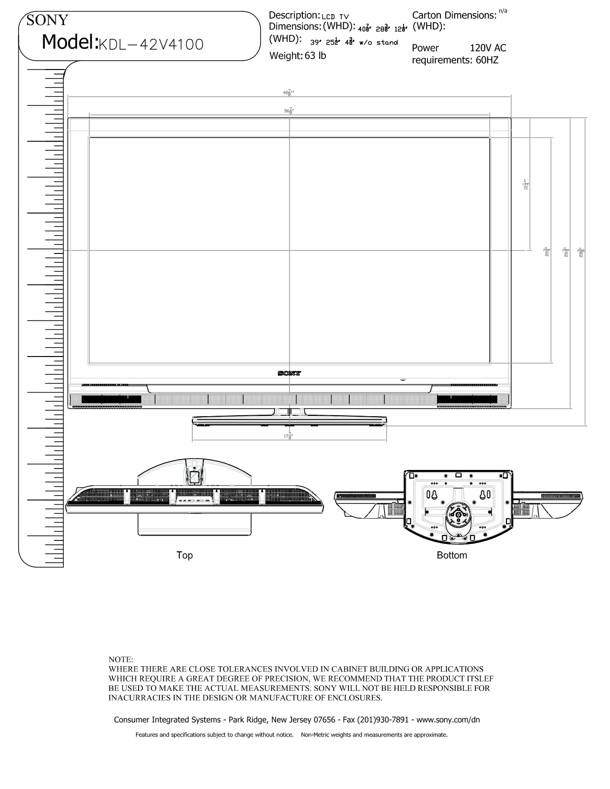 Sony KDL-42V4100 SCHEMATICS