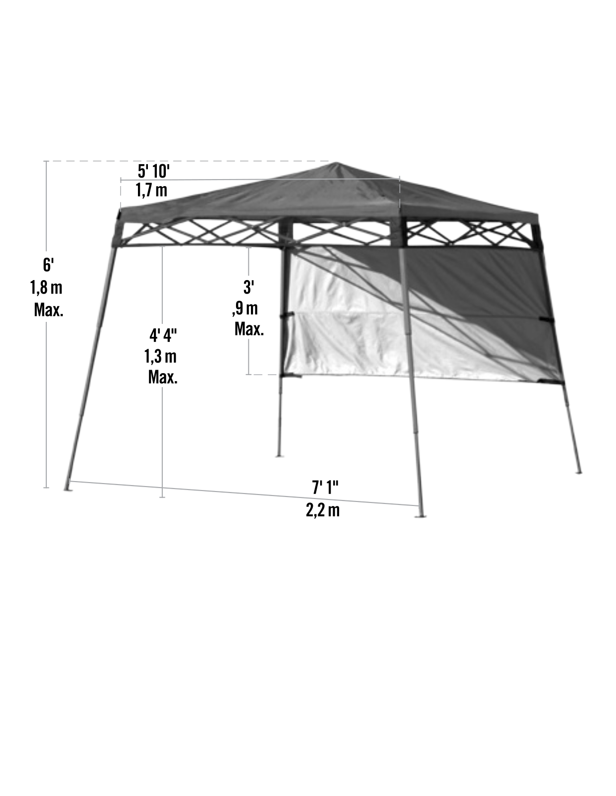 QuikShade ZDZ10007 Dimensions - ManualMachine.com