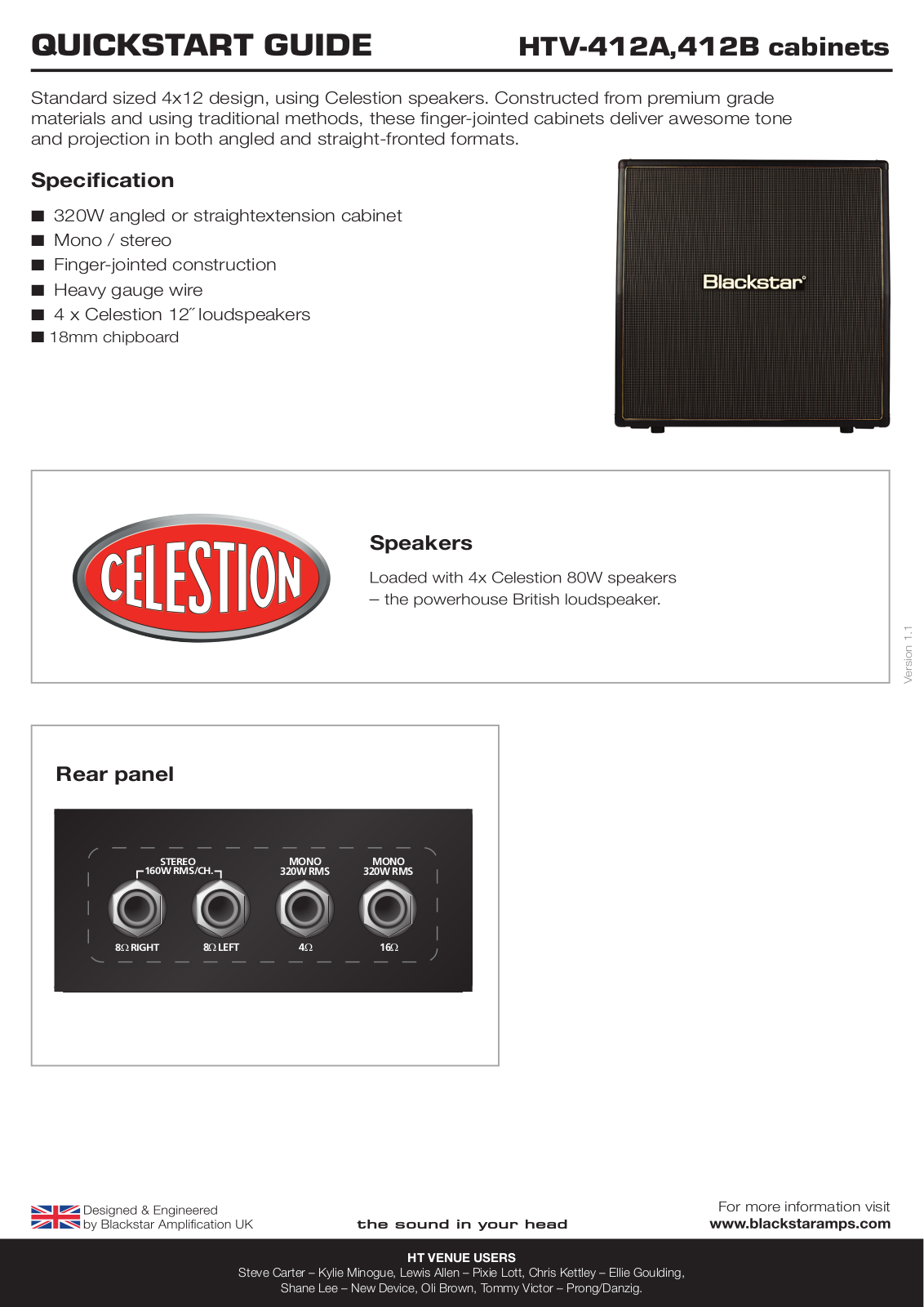 Blackstar HTV-412 User Manual