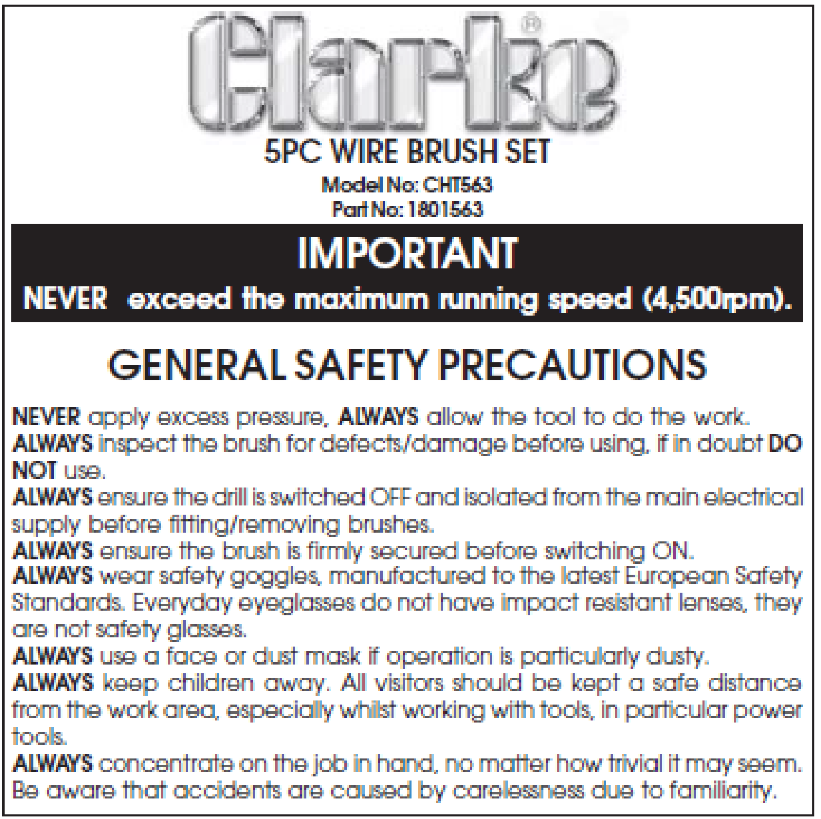 Clarke CHT563 User guide - ManualMachine.com