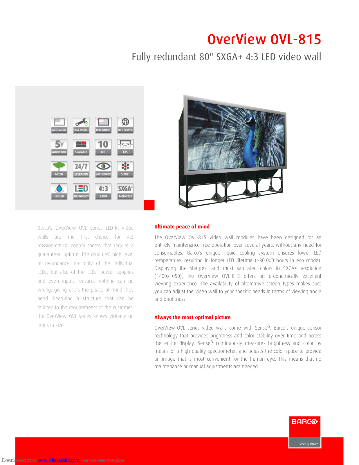 Barco OverView OVL­815 Features - ManualMachine.com