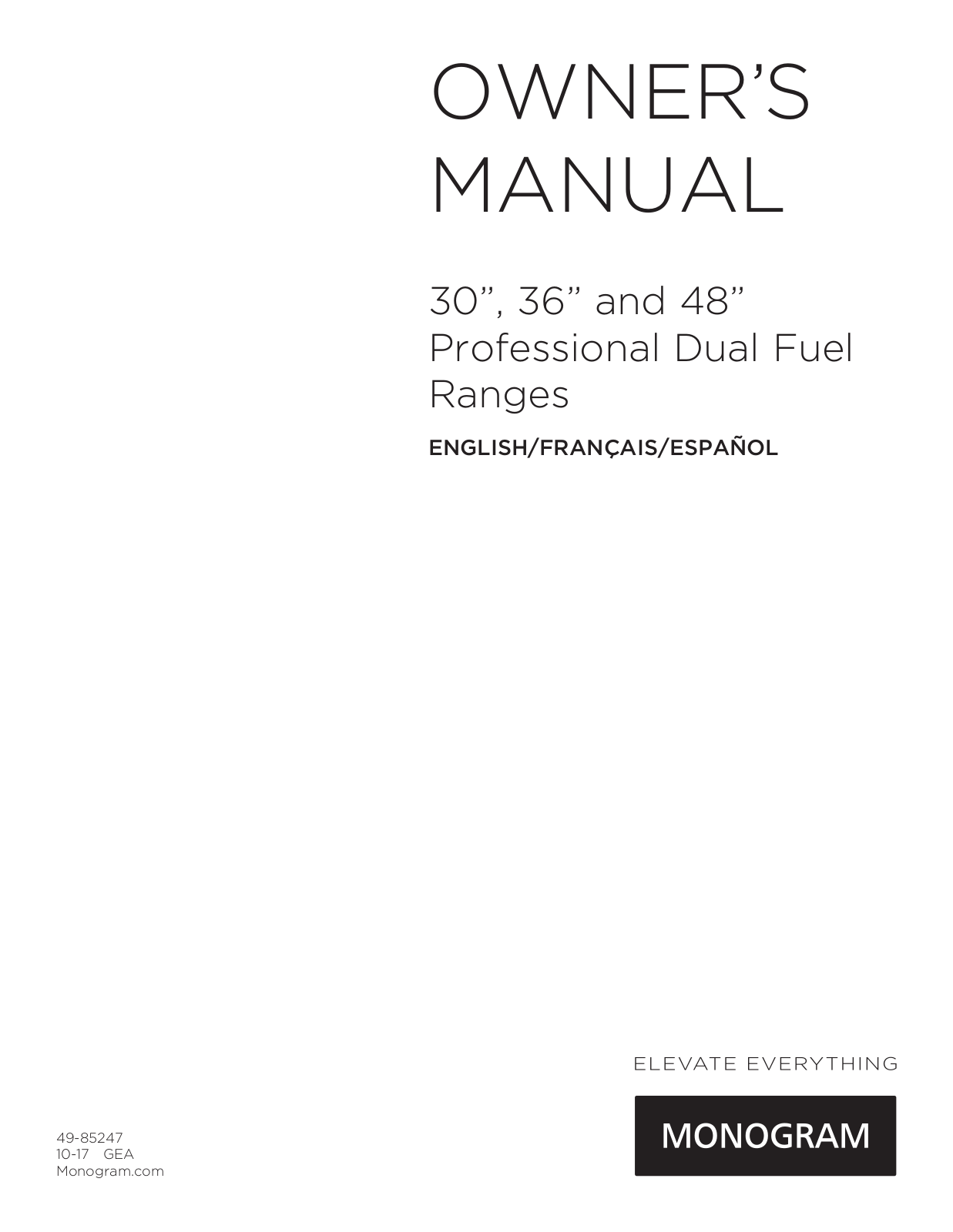 Monogram ZDP486NDNSS, ZDP486NRNSS User Manual