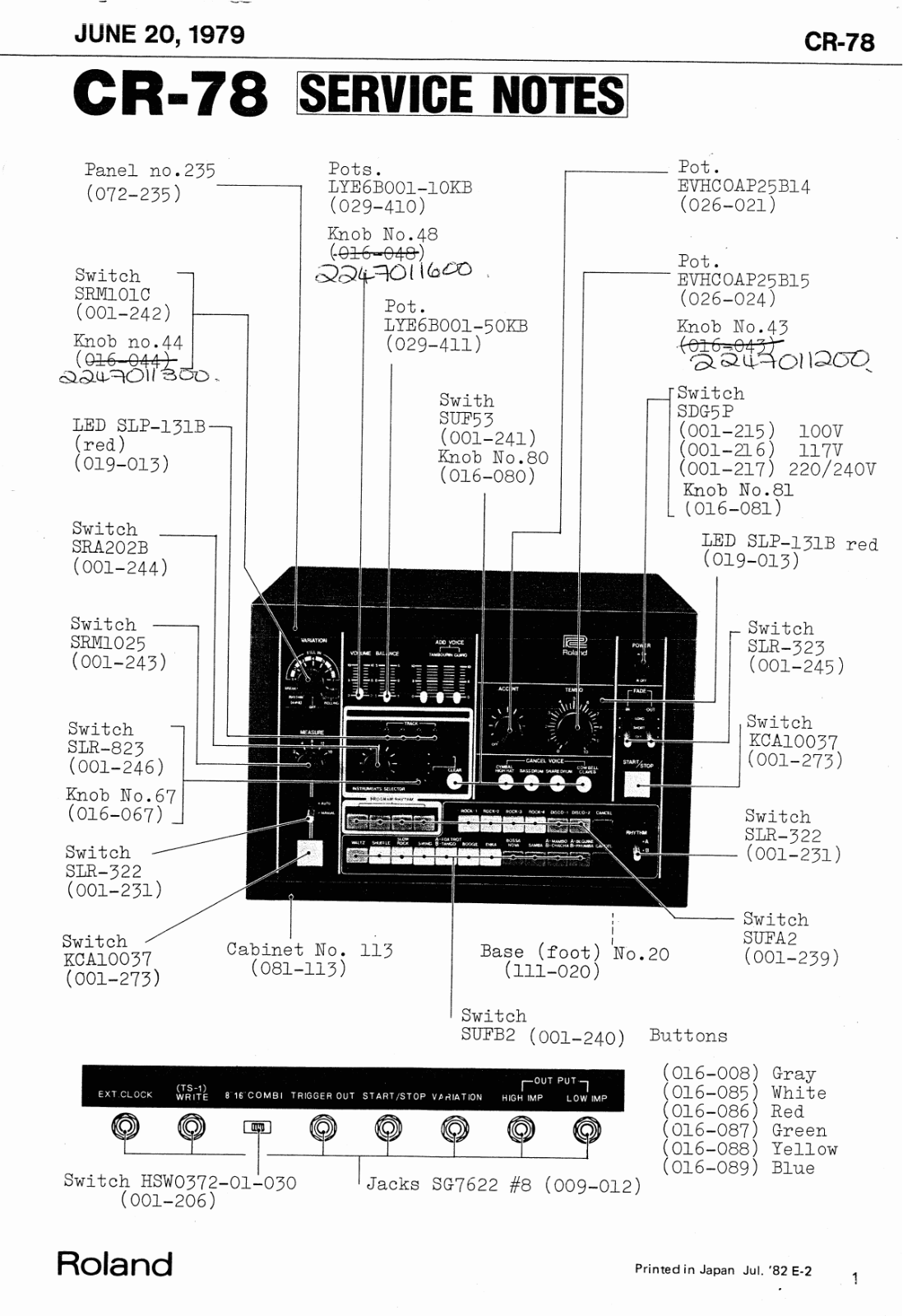 Roland Corporation CR-78 User's Manual